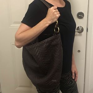 LE TANNEUR France Large Woven Leather Shoulder bag